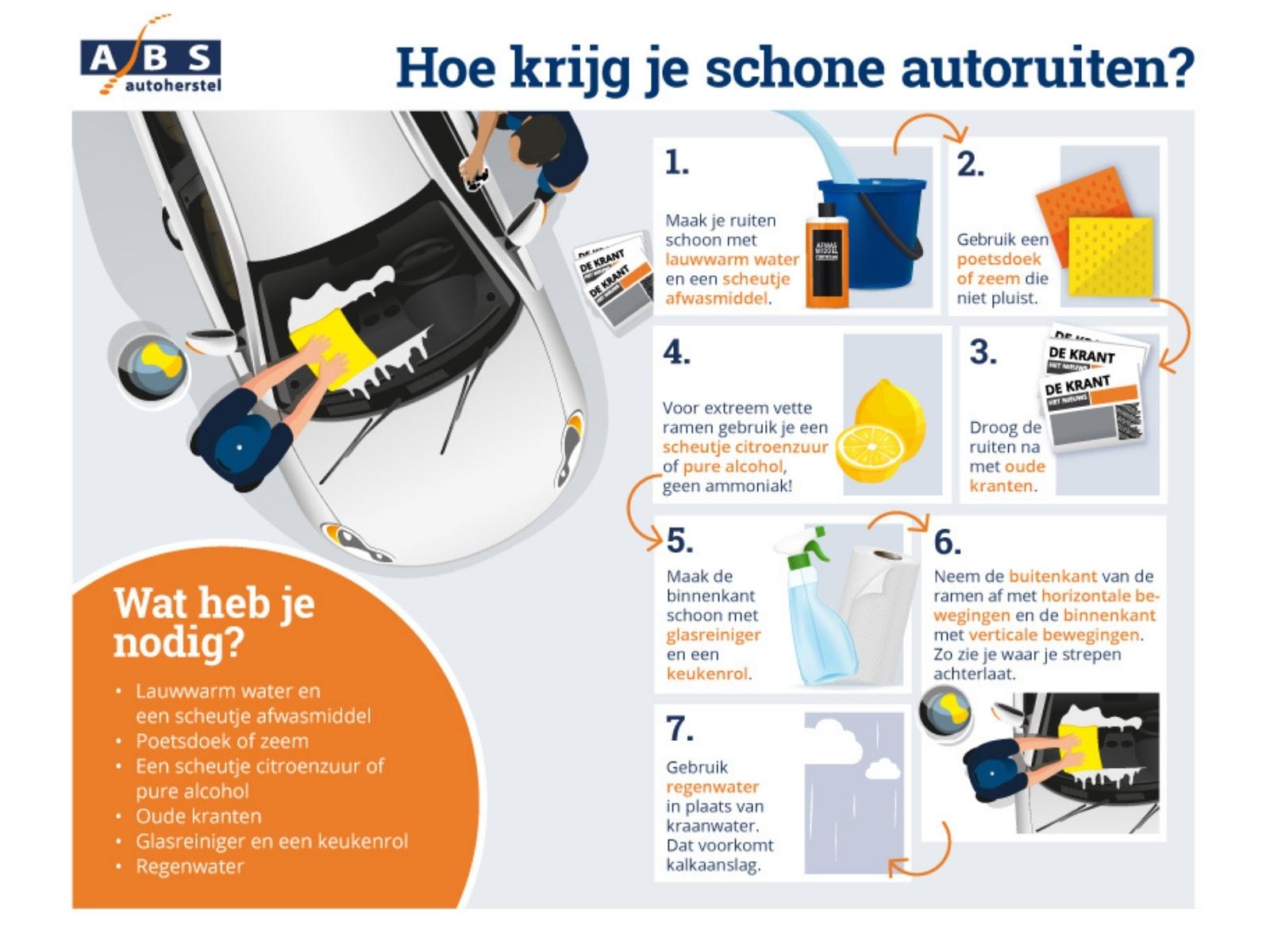 Autoruiten schoonmaken zeven tips ABS Autoherstel